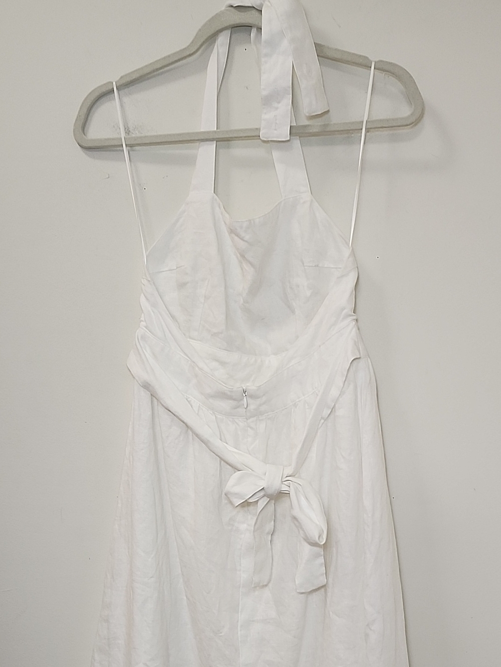 Reformation Elara Linen Dress  square neckline high side slit Size 6 - Picture 10 of 16
